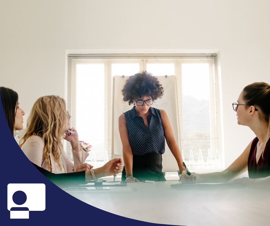 Women in a board room having a meeting