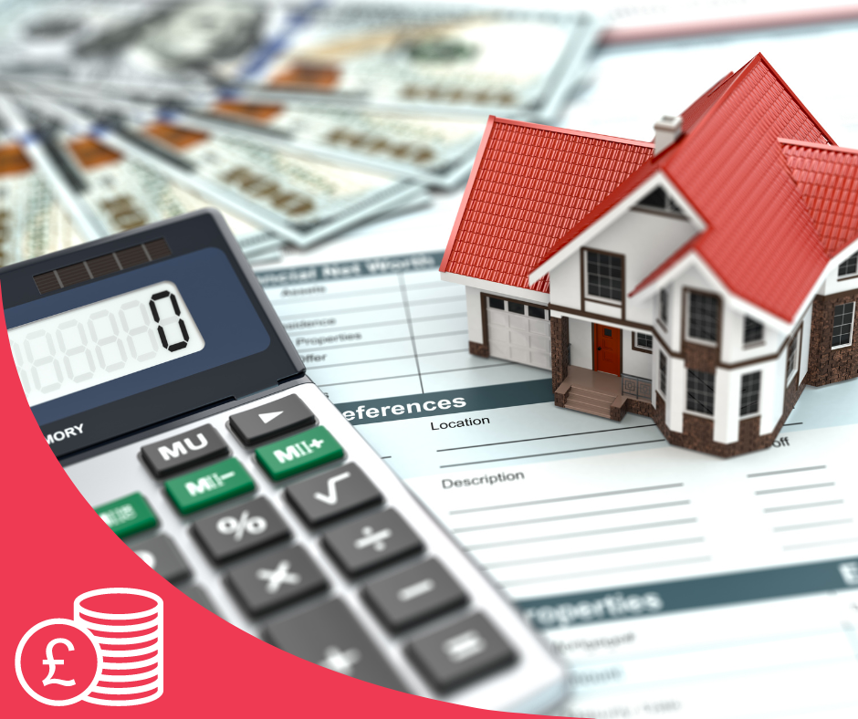 Mortgage paperwork and calculator