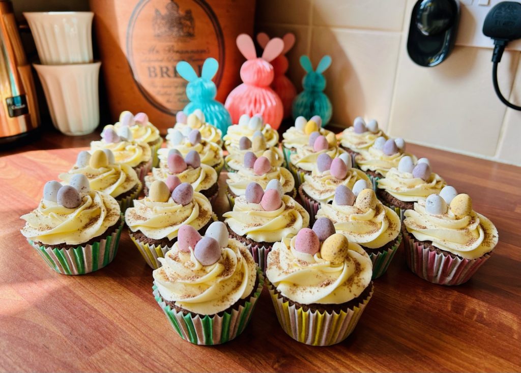 Mini Eggs Milk Chocolate Easter Cupcakes with a Dreamy White Chocolate Frosting