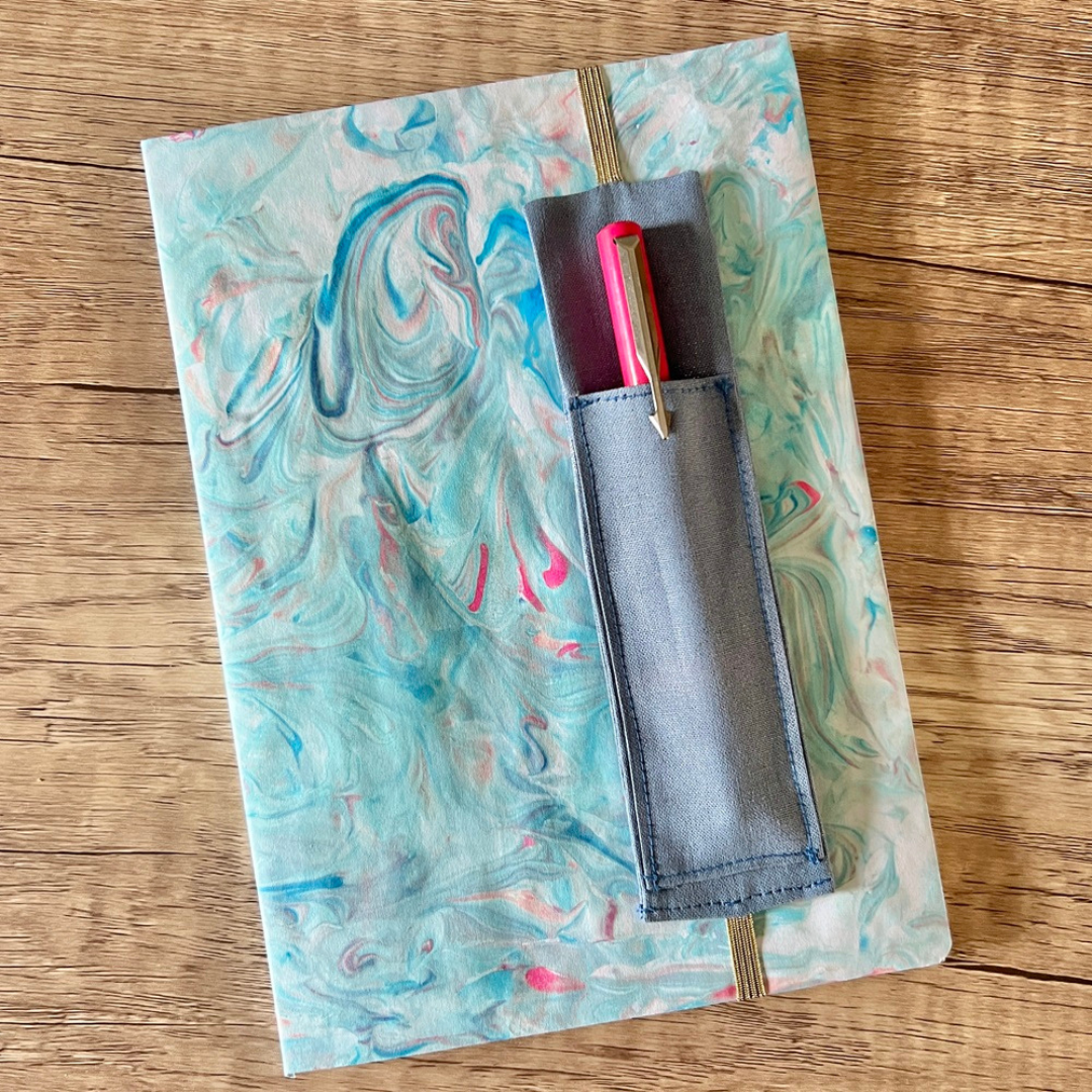 Pen Holder and Marbled Journal
