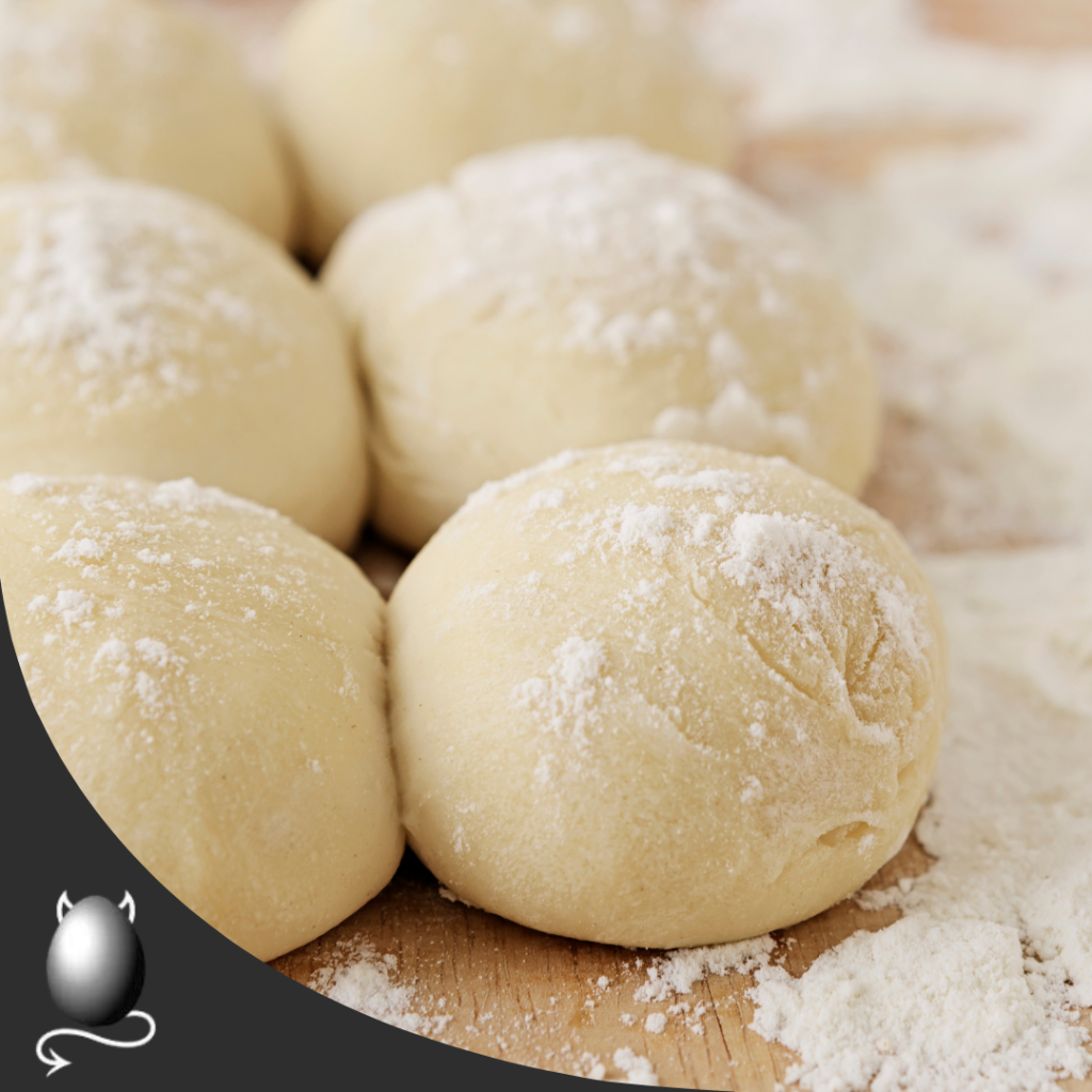 white bread rolls before baking