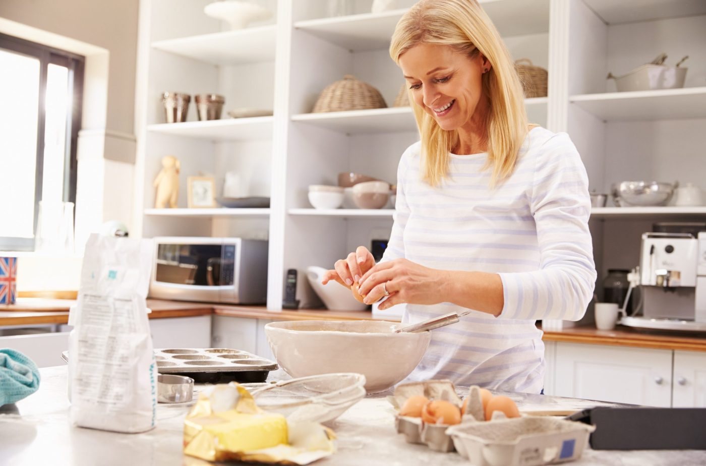 Woman baking at home